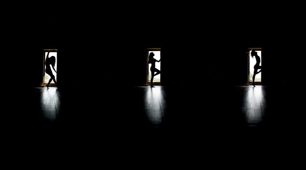 Three Silhouetted Dancers by Darryl J Dennis — canvas wall art