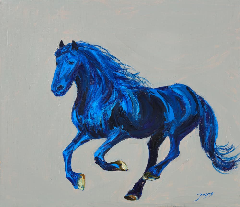 Dynamic Blue Gallop by Jukyong Park — canvas wall art