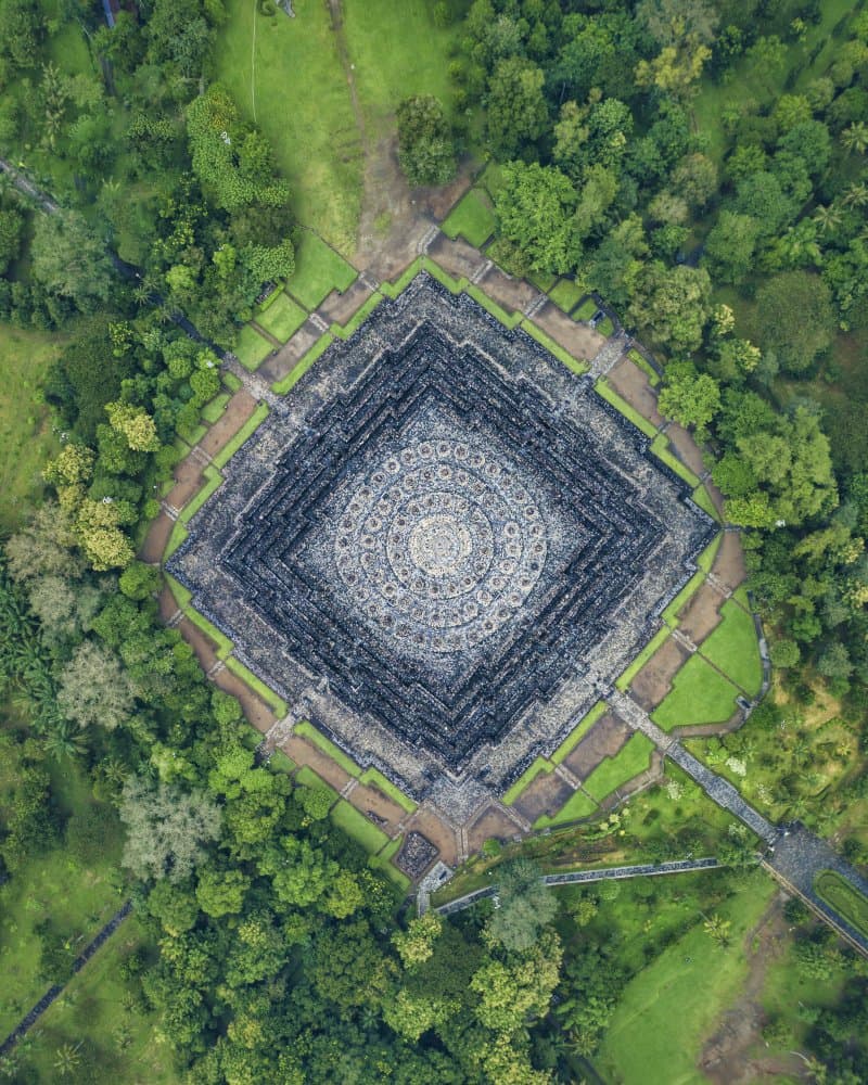 Ancient Temple Aerial View by Gatot Herliyanto — canvas wall art