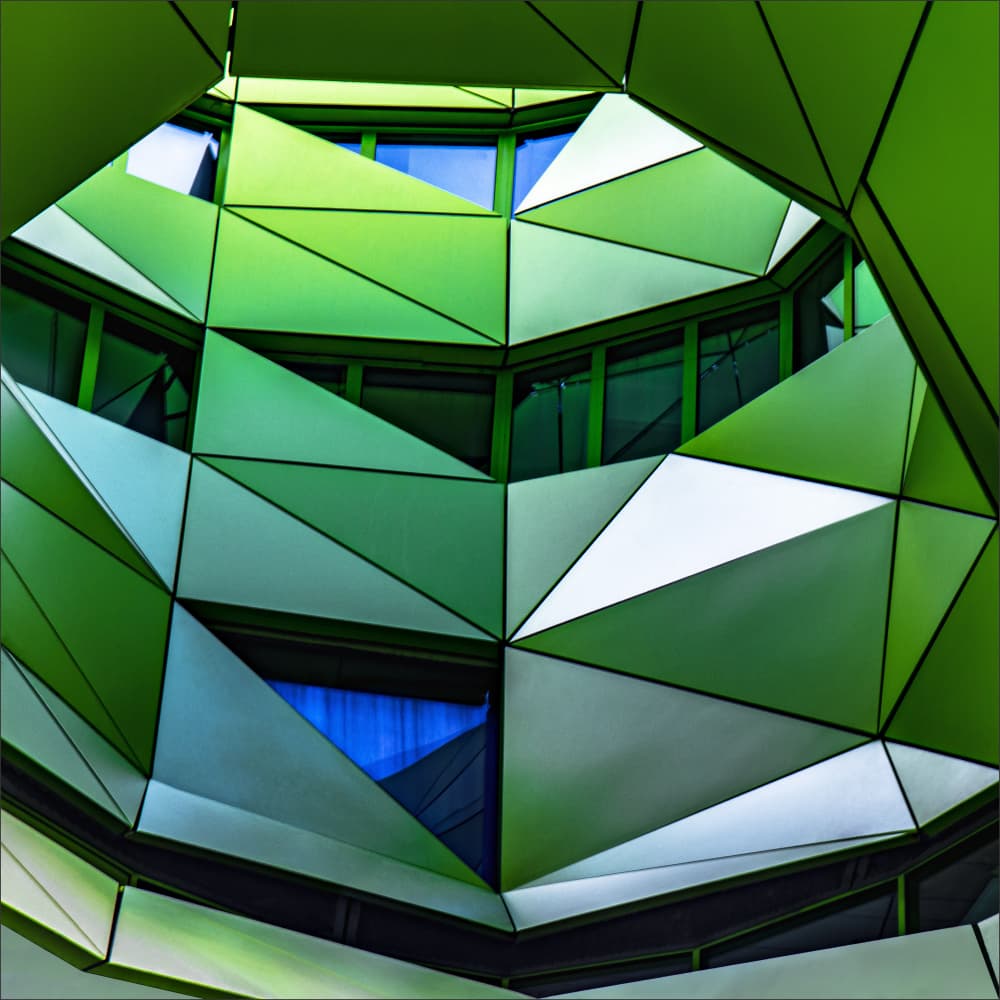 Vibrant Green Facade by Gilbert Claes — canvas wall art