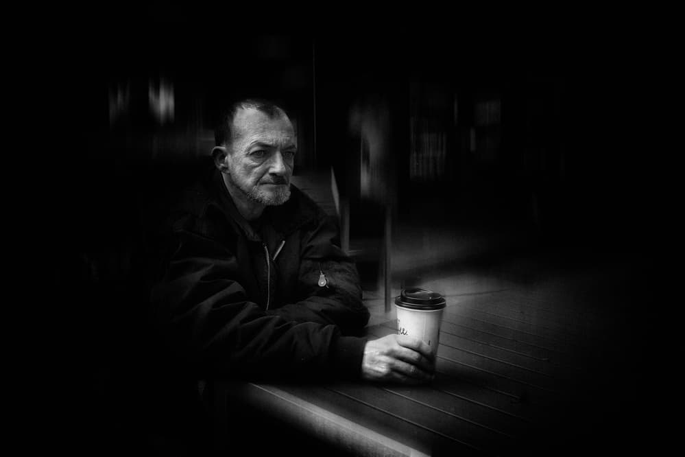 Pensive Man With Coffee by Holger Droste — canvas wall art