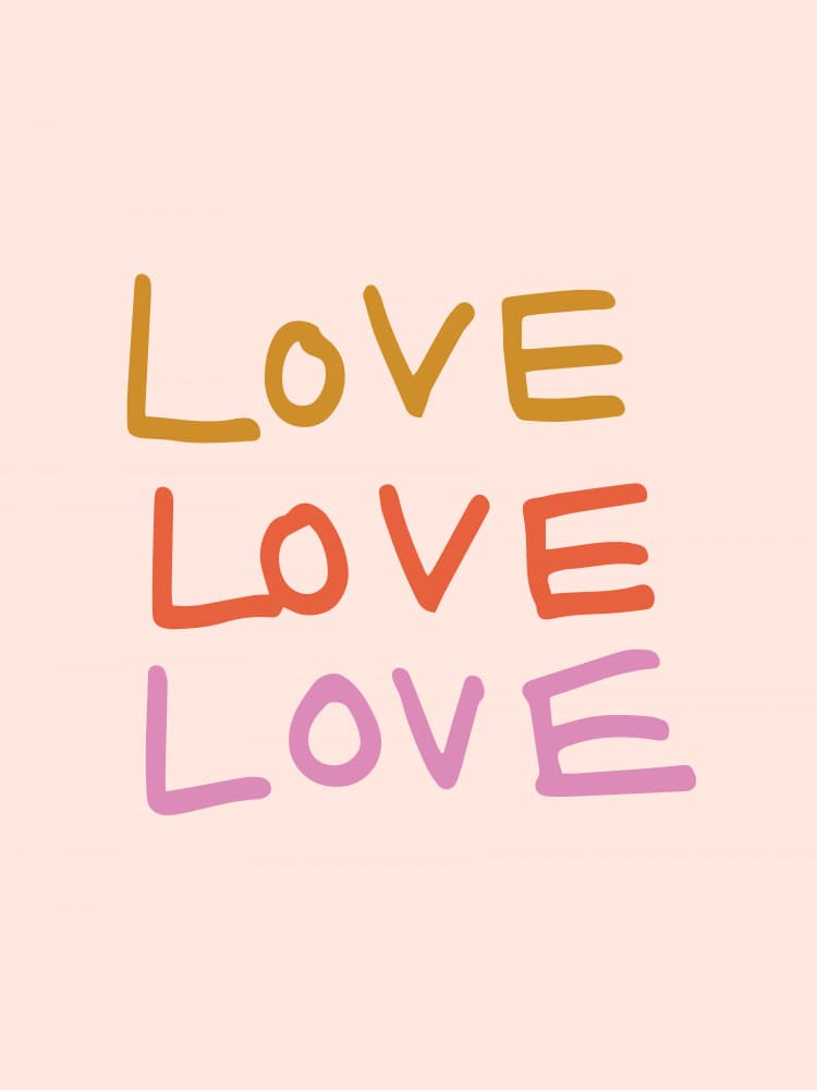 Colorful Love Typography by Studio Memb — canvas wall art