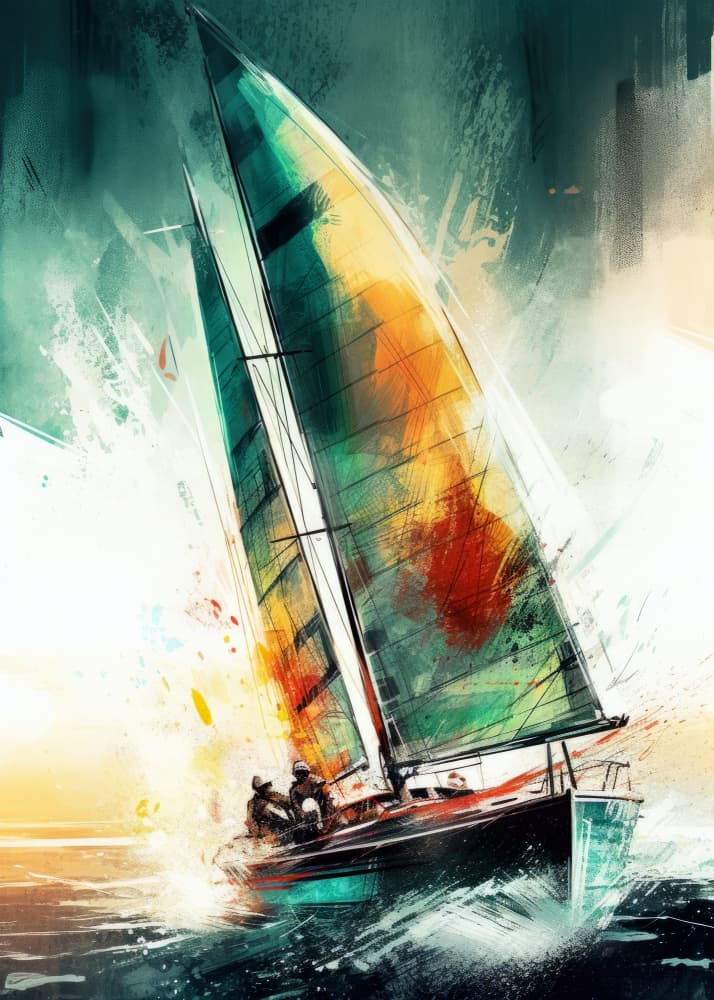 Dynamic Ocean Sailing by Justyna Jaszke — canvas wall art
