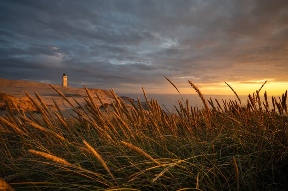 Golden Hour Lighthouse Coast by Keller — canvas wall art