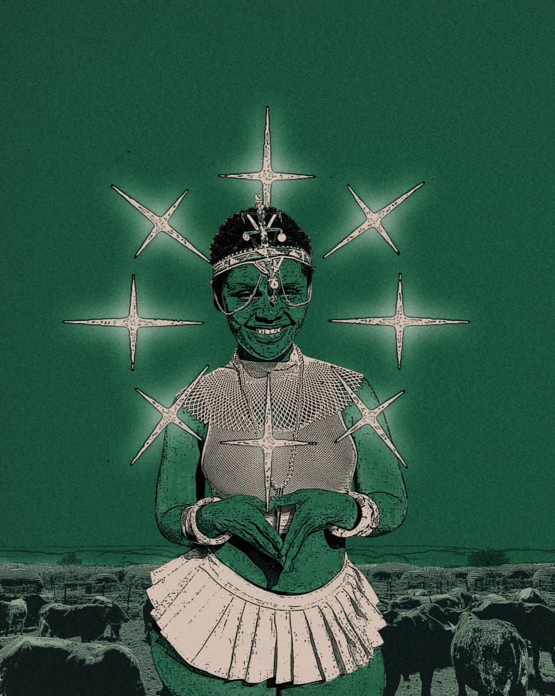 Green Starry Queen by Mathabela Madiela — canvas wall art
