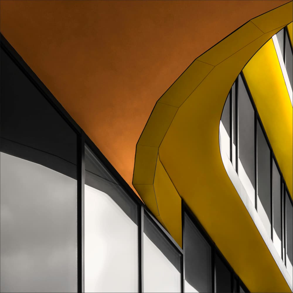 Abstract Yellow Architecture by Gilbert Claes — canvas wall art