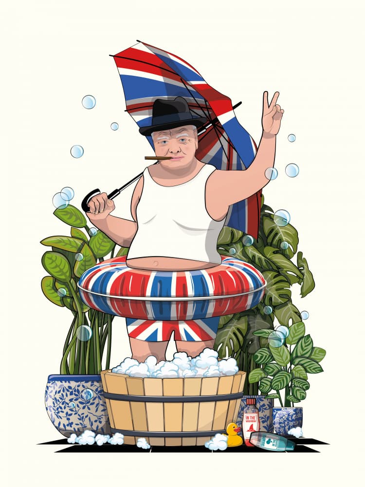 Iconic British Bath Time by In The Washroom — canvas wall art