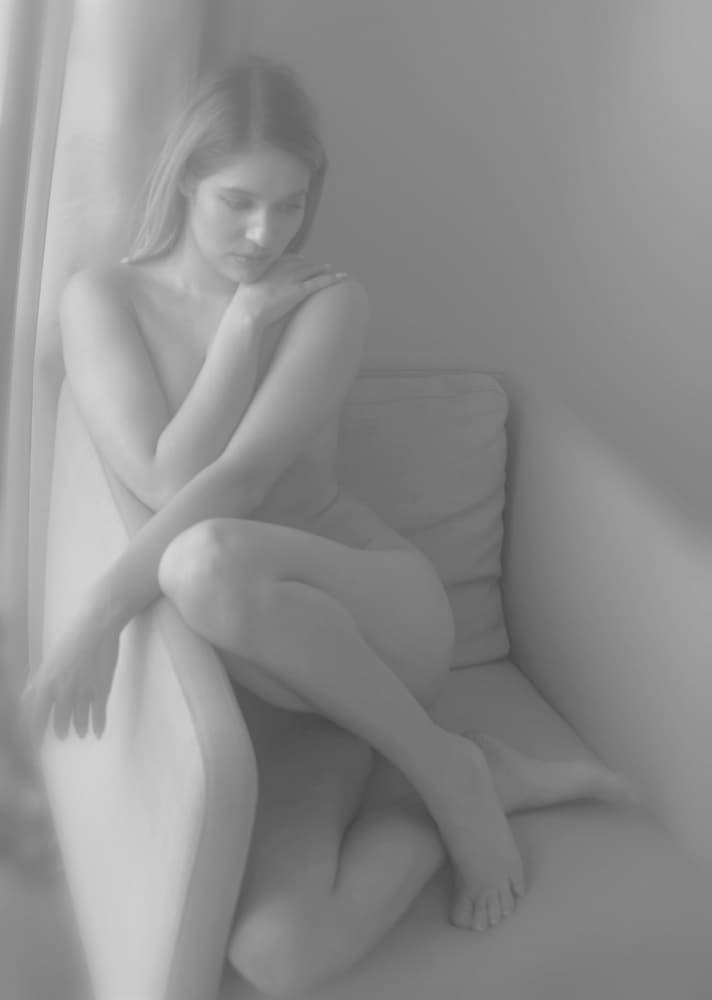 Soft Nude Contemplation by Cristian Andreescu — canvas wall art