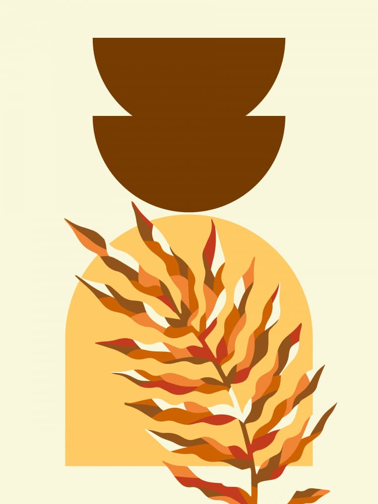 Warm Autumn Leaf Arch by Little Dean — canvas wall art