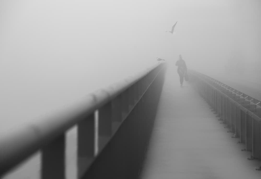 Foggy Bridge Walk by Anna Niemiec — canvas wall art