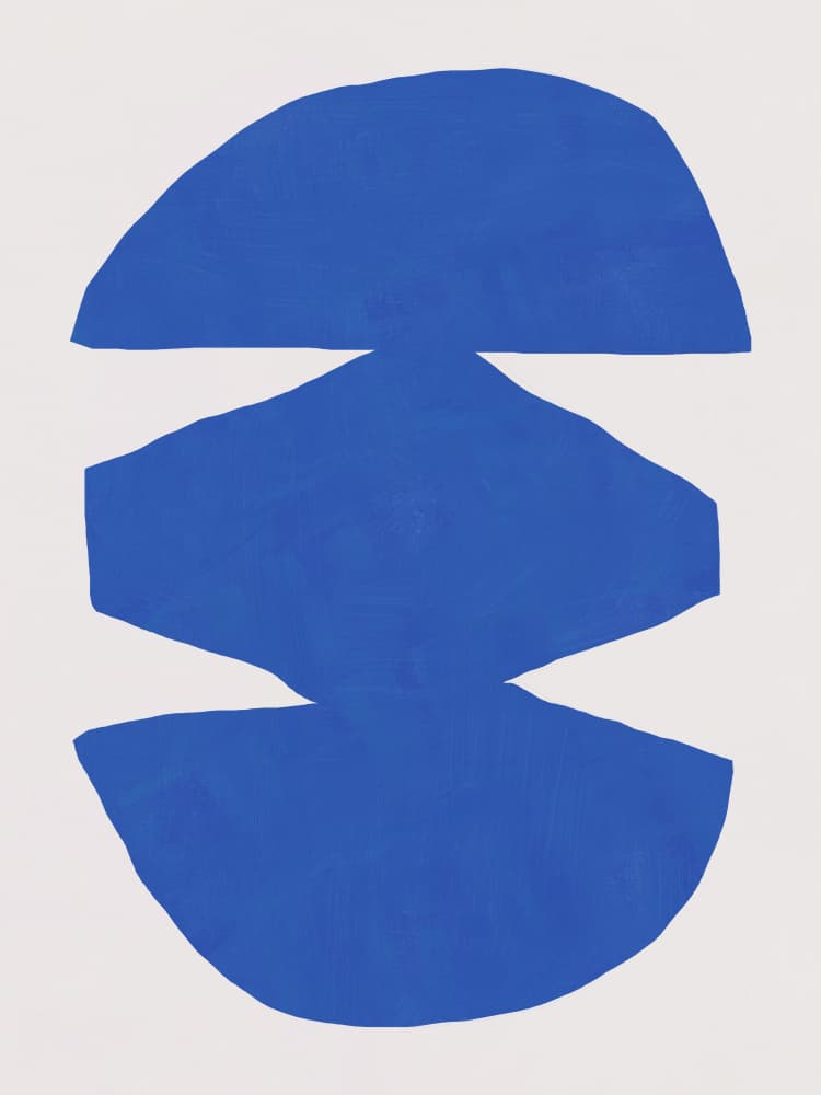Blue Abstract Forms by Little Dean — canvas wall art