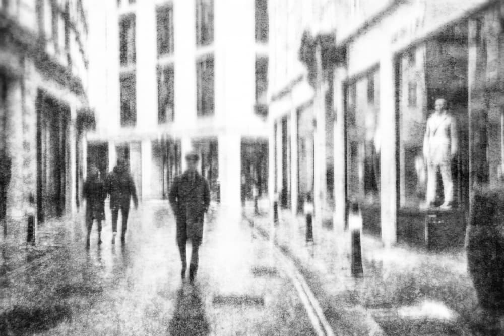 Rainy City Walk by Amer Jassim — canvas wall art