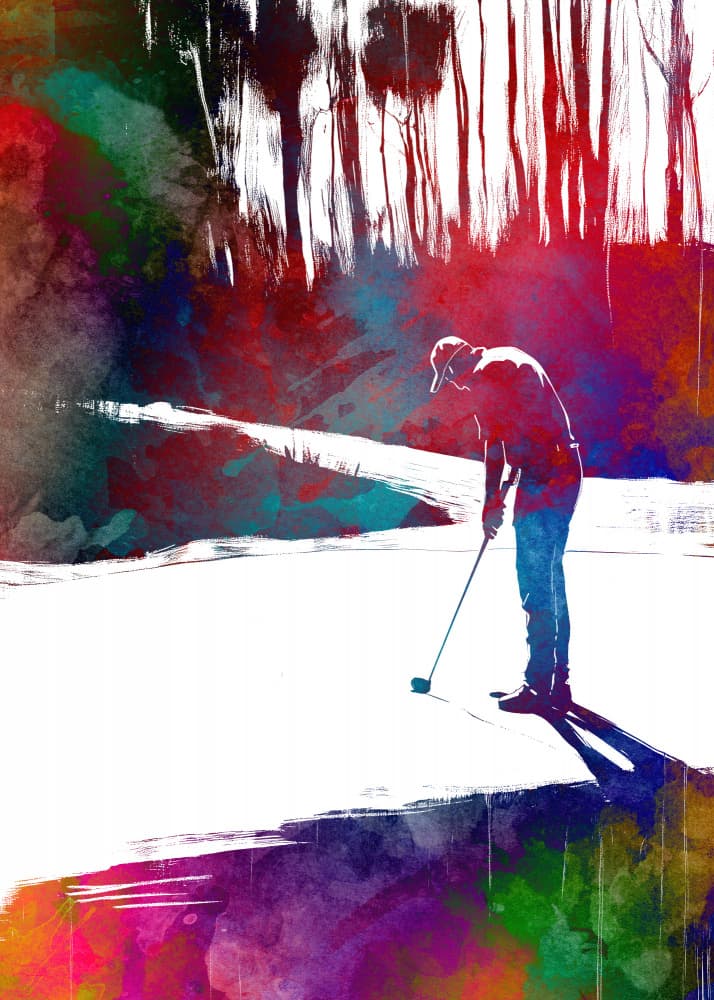 Golf Player Sport Art (1) by Justyna Jaszke — canvas wall art