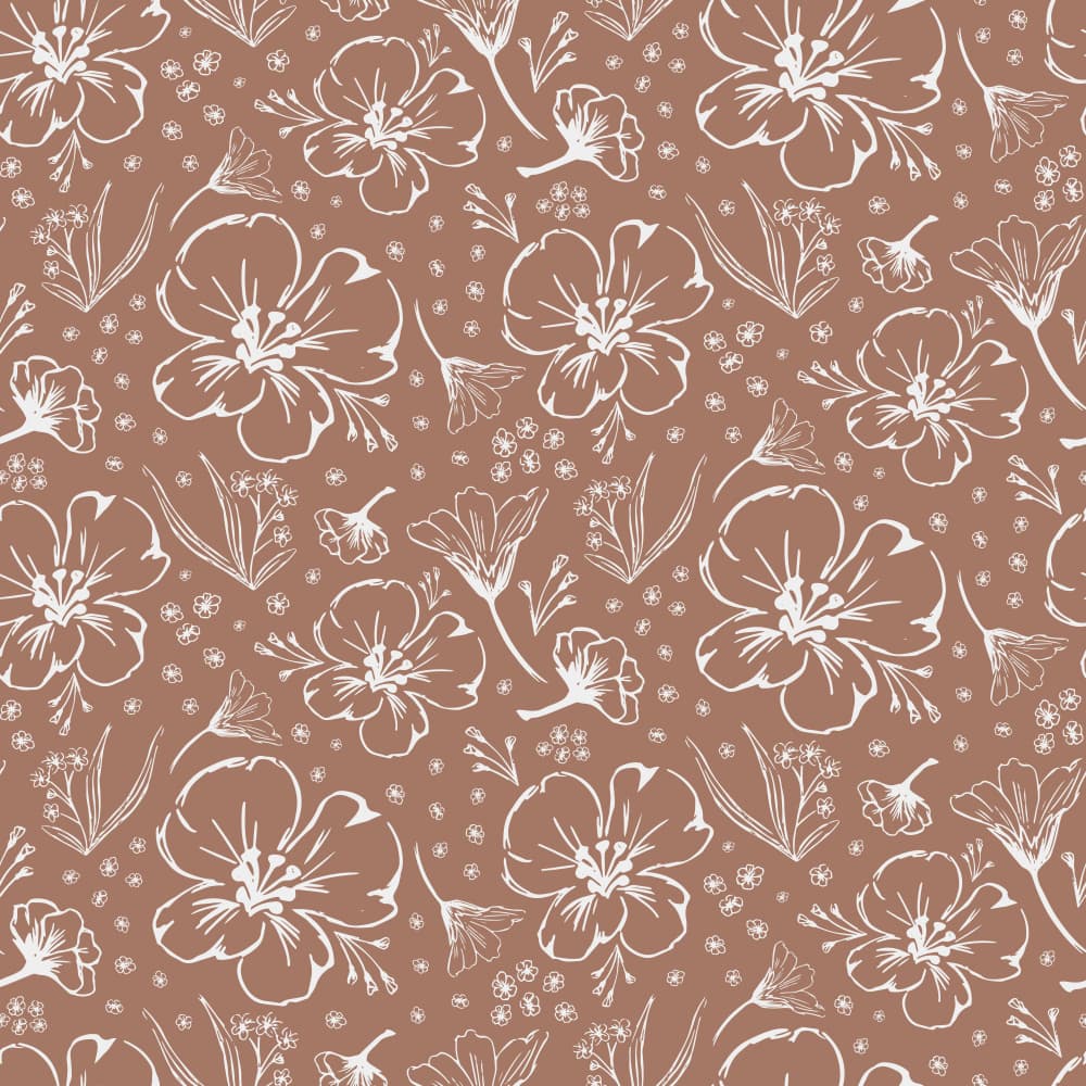 Terracotta Botanical Sketch by Aminah Eleonora — canvas wall art