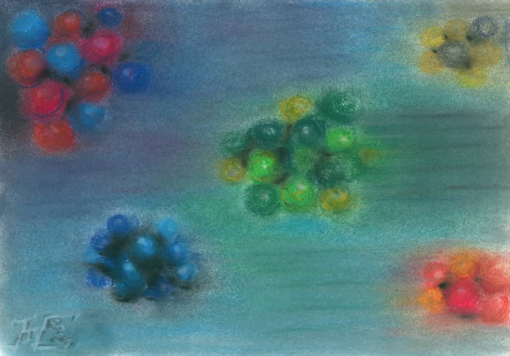 Colorful Spheres in Motion by Tim Hoinkis — canvas wall art