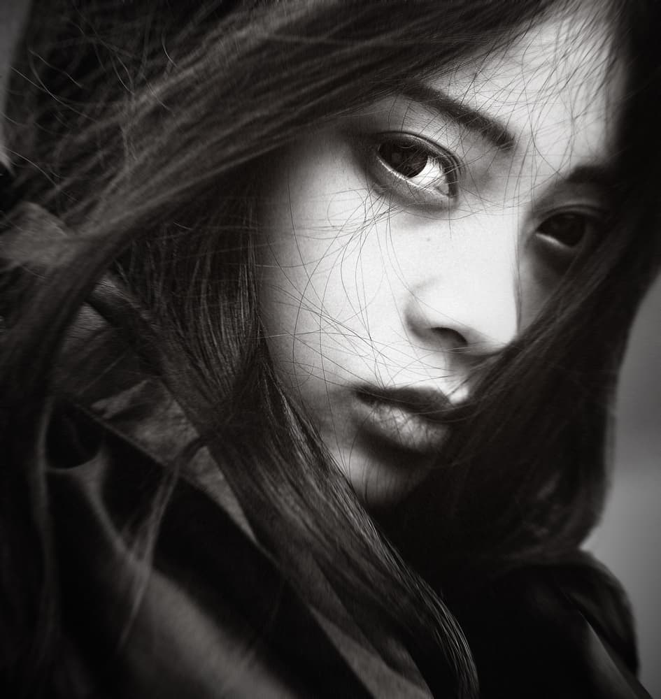 Intense Gaze Black White by bonifasius wahyu adi f — canvas wall art