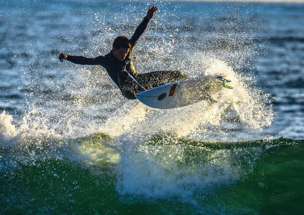 Surfer Aerial Jump by Rui Wang — canvas wall art