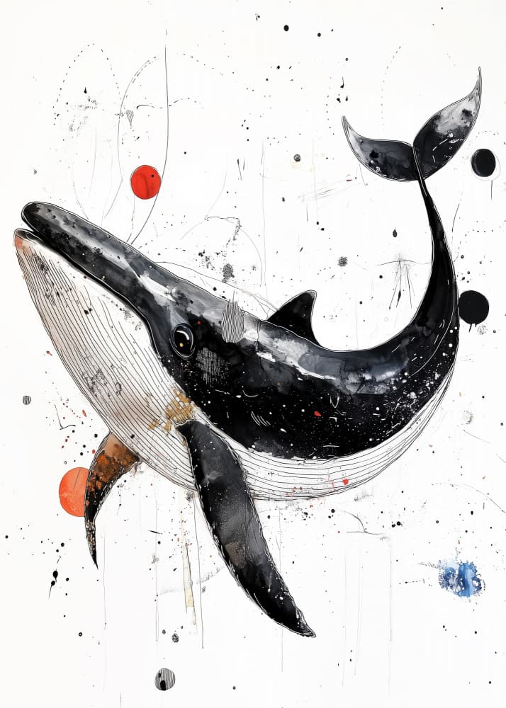 Dynamic Whale Abstract by Justyna Jaszke — canvas wall art