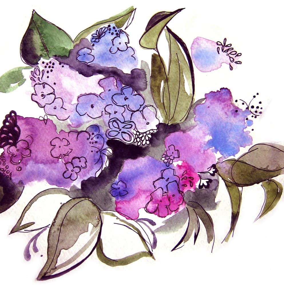 Vibrant Purple Lilacs by Christine Lindstrom — canvas wall art