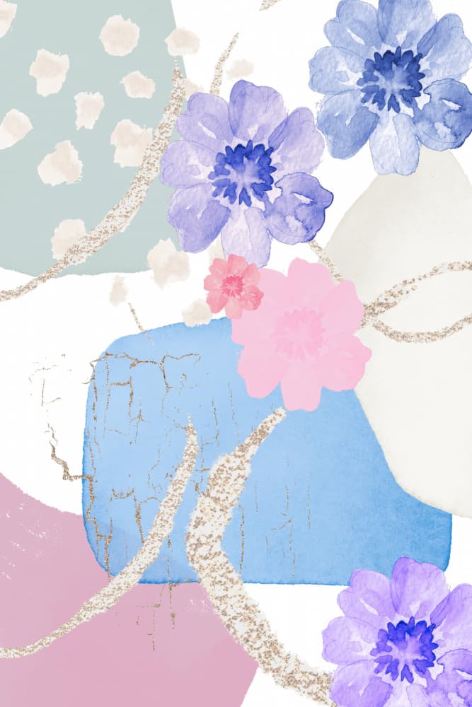Pastel Abstract Flowers by Sally Ann Moss — canvas wall art