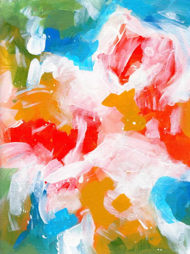 Vibrant Abstract Blooms by Ejaaz Haniff — canvas wall art