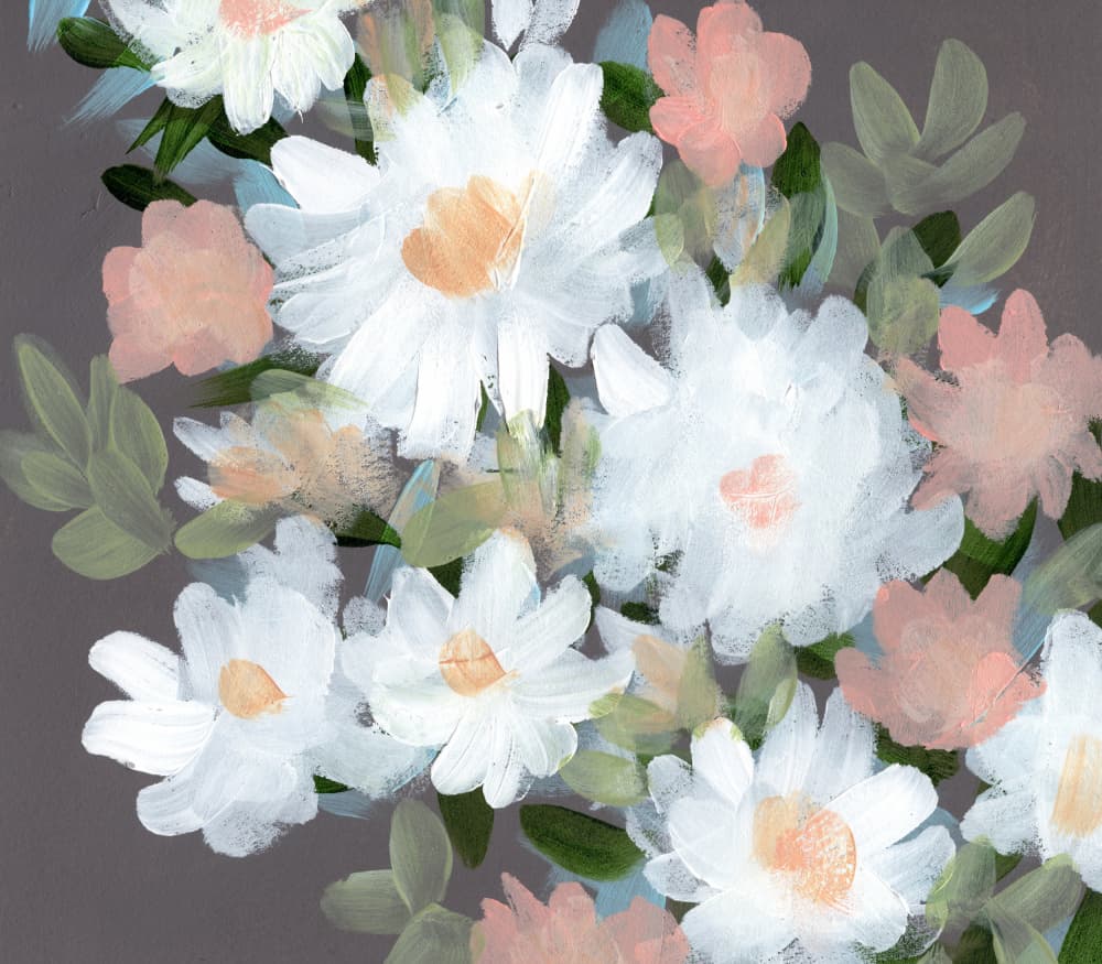 Soft Pink and White Blooms by Shelley Hampe — canvas wall art