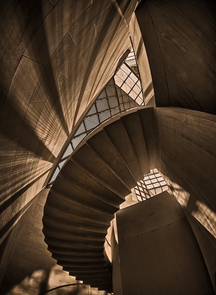 Dramatic Spiral Staircase by Ute Scherhag — canvas wall art