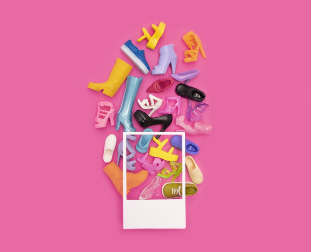 Vibrant Doll Shoe Collection by Julia Ramiro — canvas wall art