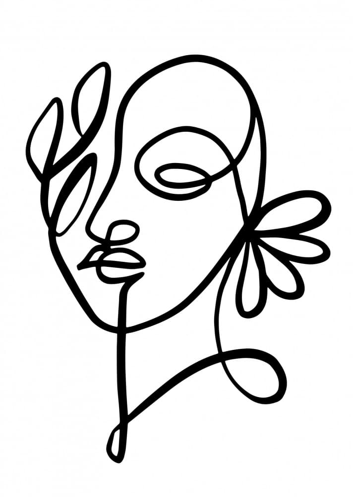 Dreamy Floral Face by Hanna Lee Tidd — canvas wall art