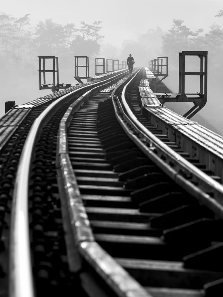 Misty Railway Journey by Gunarto Song — canvas wall art