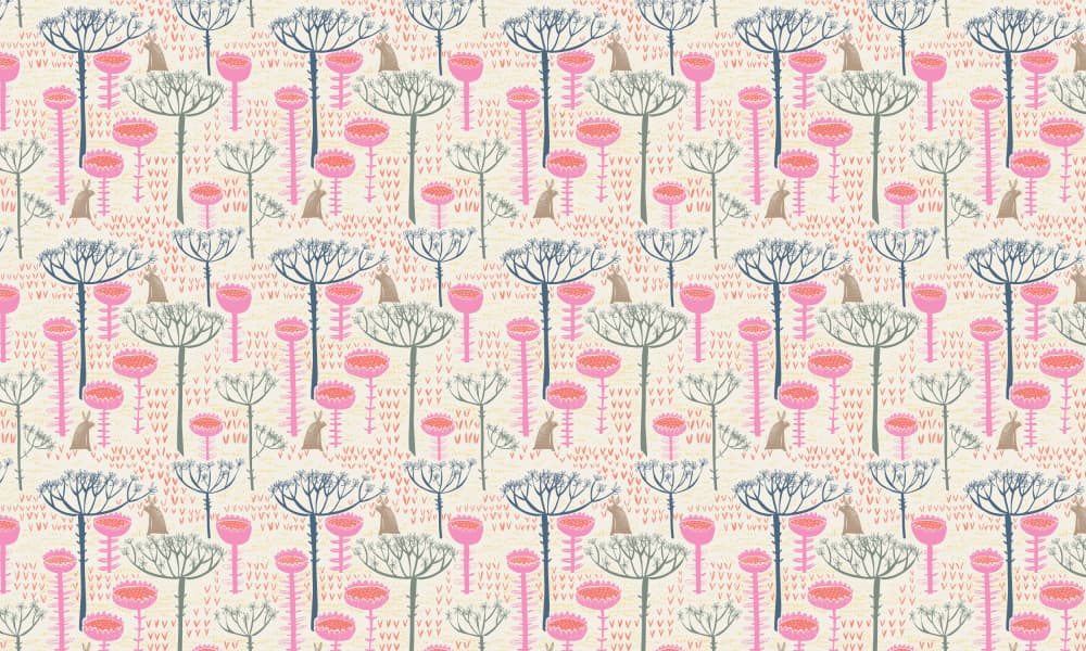 Whimsical Floral Bunnies by Annick — canvas wall art