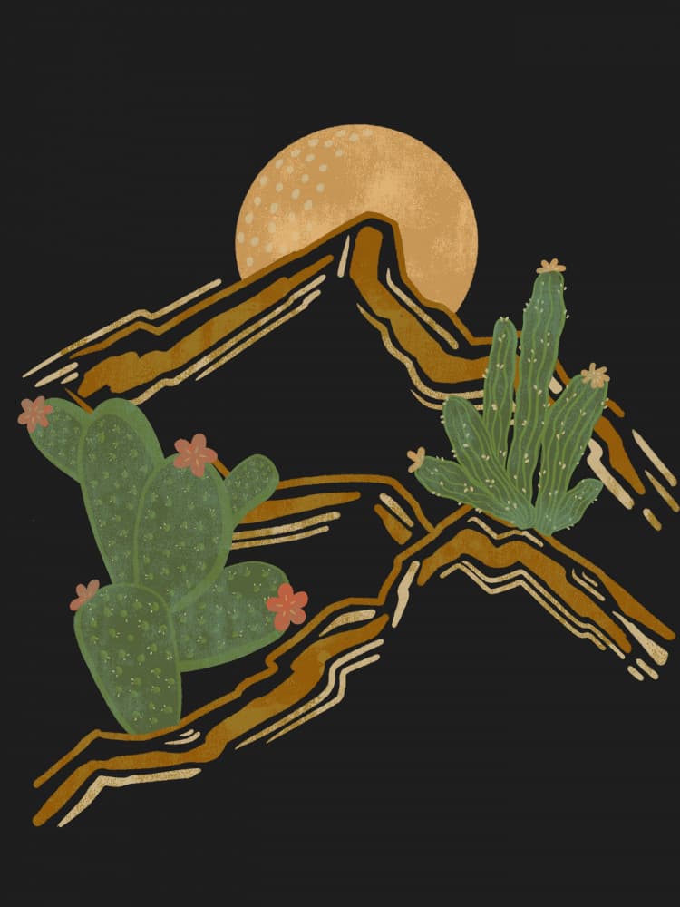 Desert Moon Mountains by Nikita Jariwala — canvas wall art