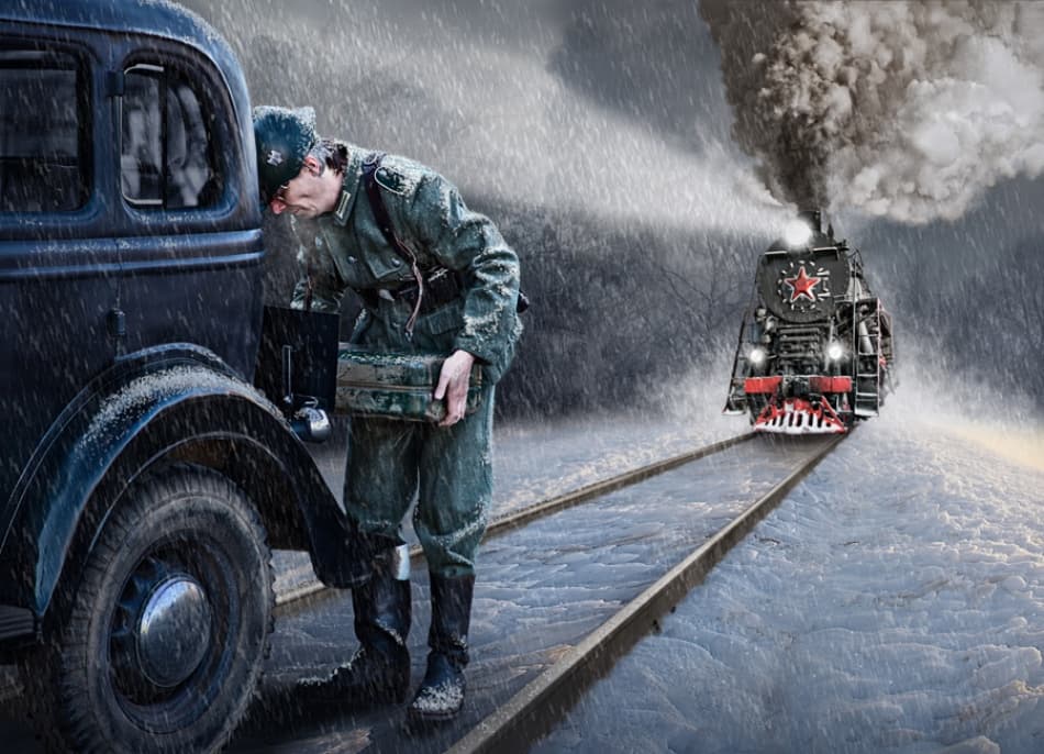 Soldier's Winter Departure by Dmitry Frizel — canvas wall art