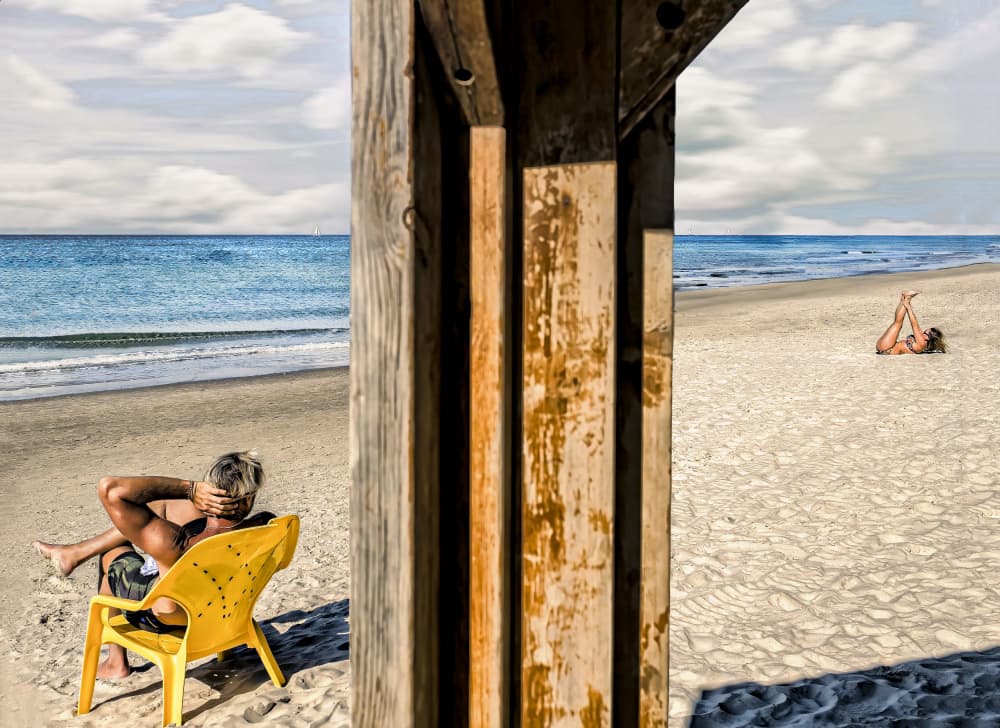 Beach Day Relaxation by zyfeller — canvas wall art