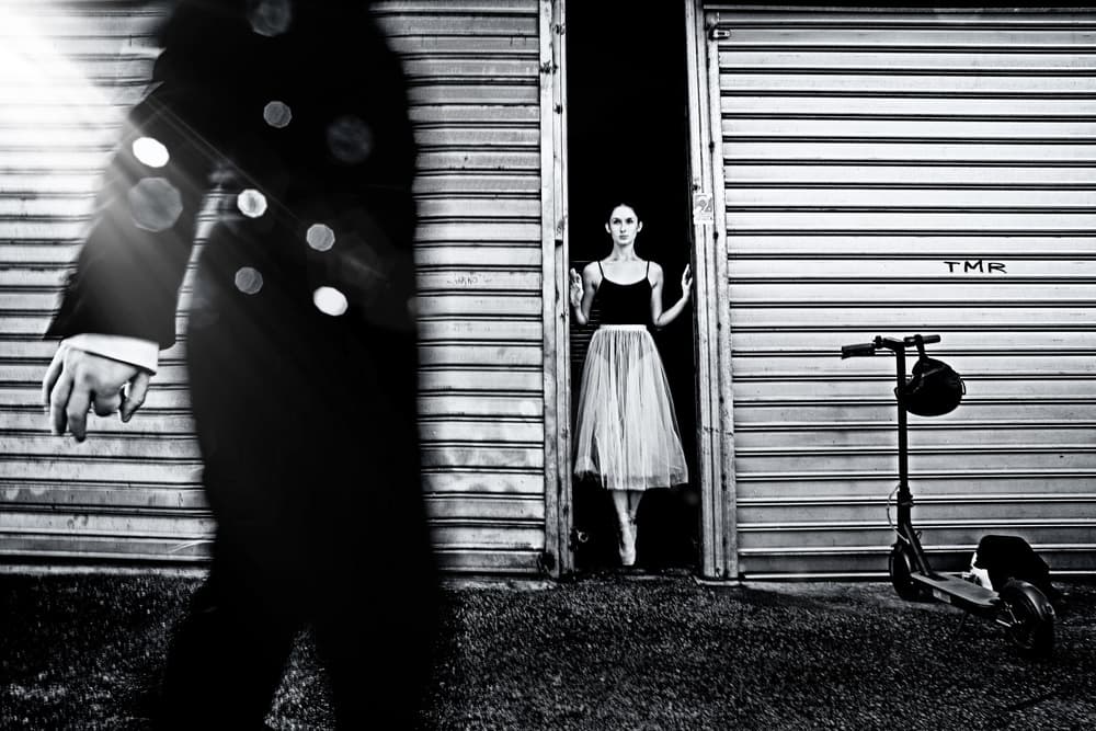 Street Ballet Contrast by Amnon Eichelberg — canvas wall art