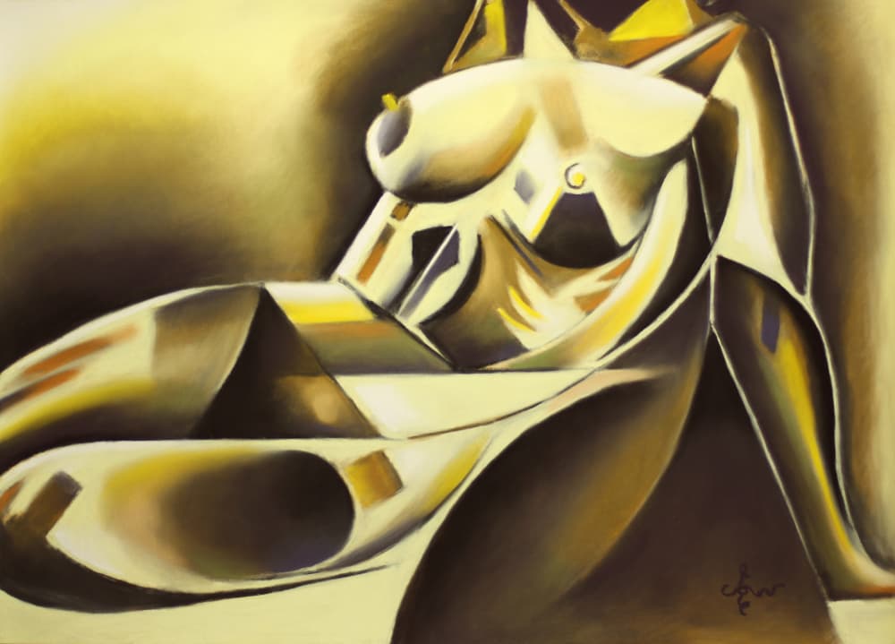 Abstract Golden Woman by Corné Akkers — canvas wall art