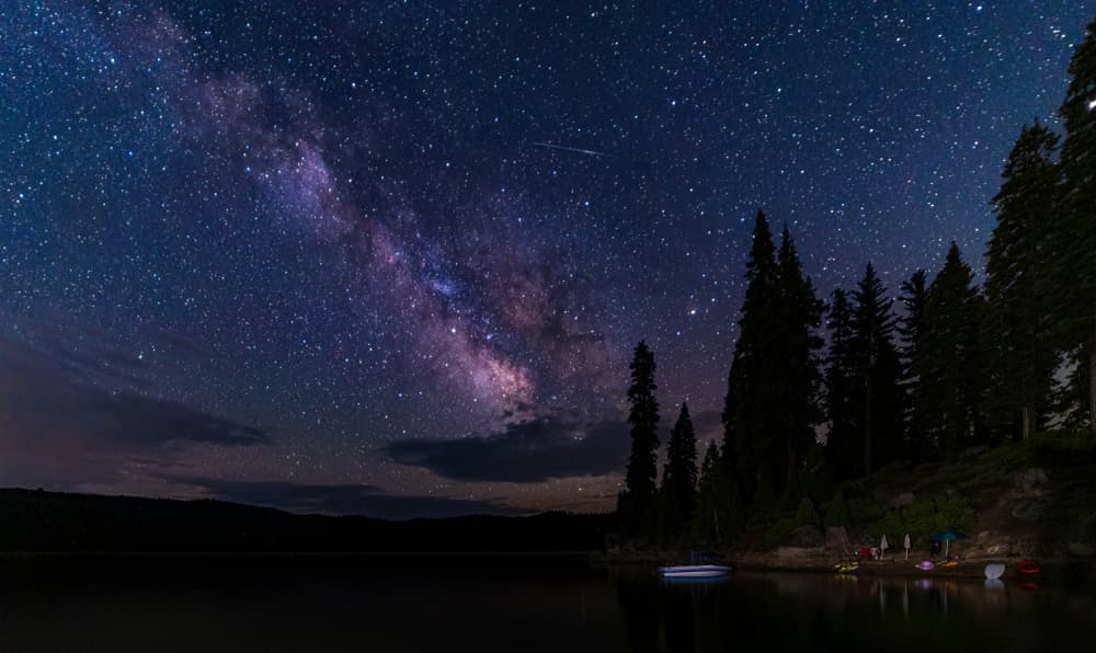 Milky Way Over Lake by Lian Tang — canvas wall art