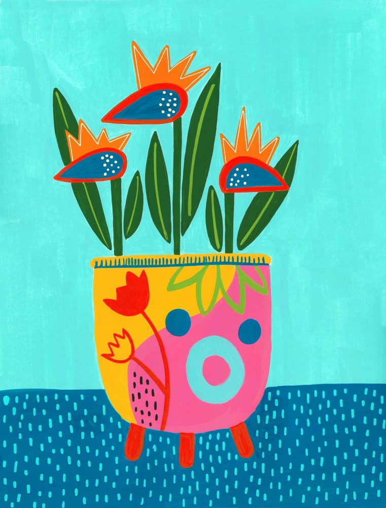 Whimsical Potted Flowers
