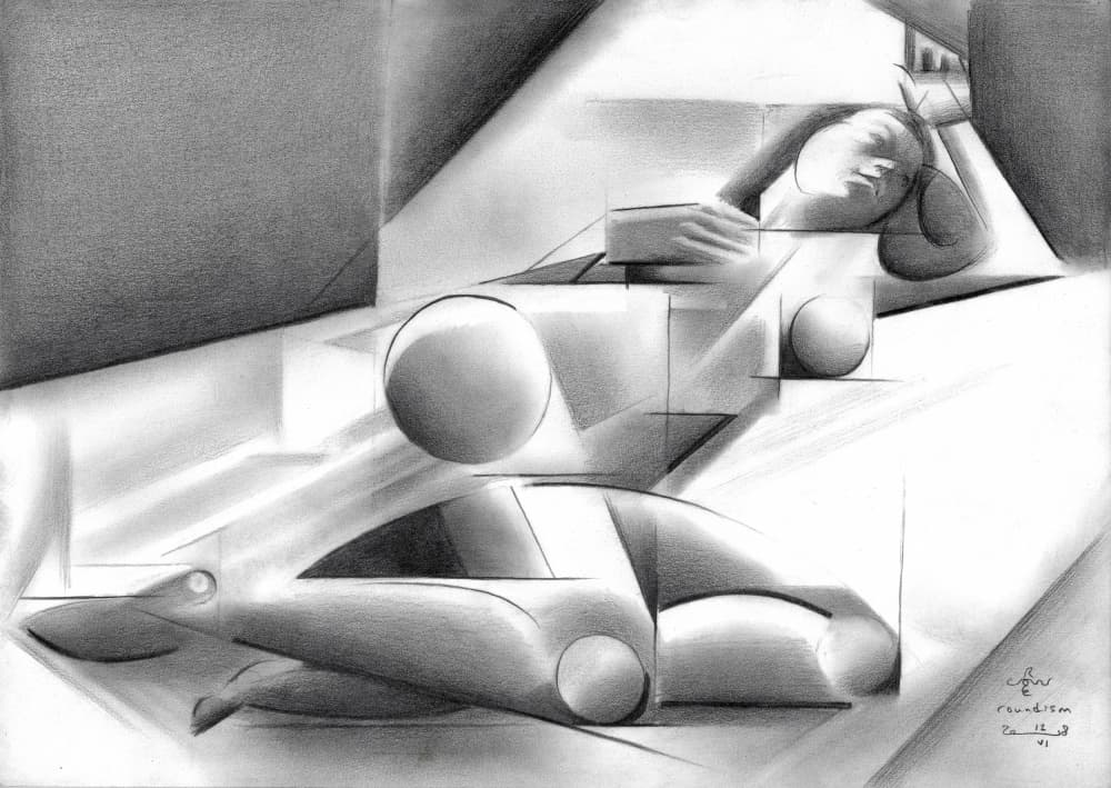 Cubist Female Form by Corné Akkers — canvas wall art