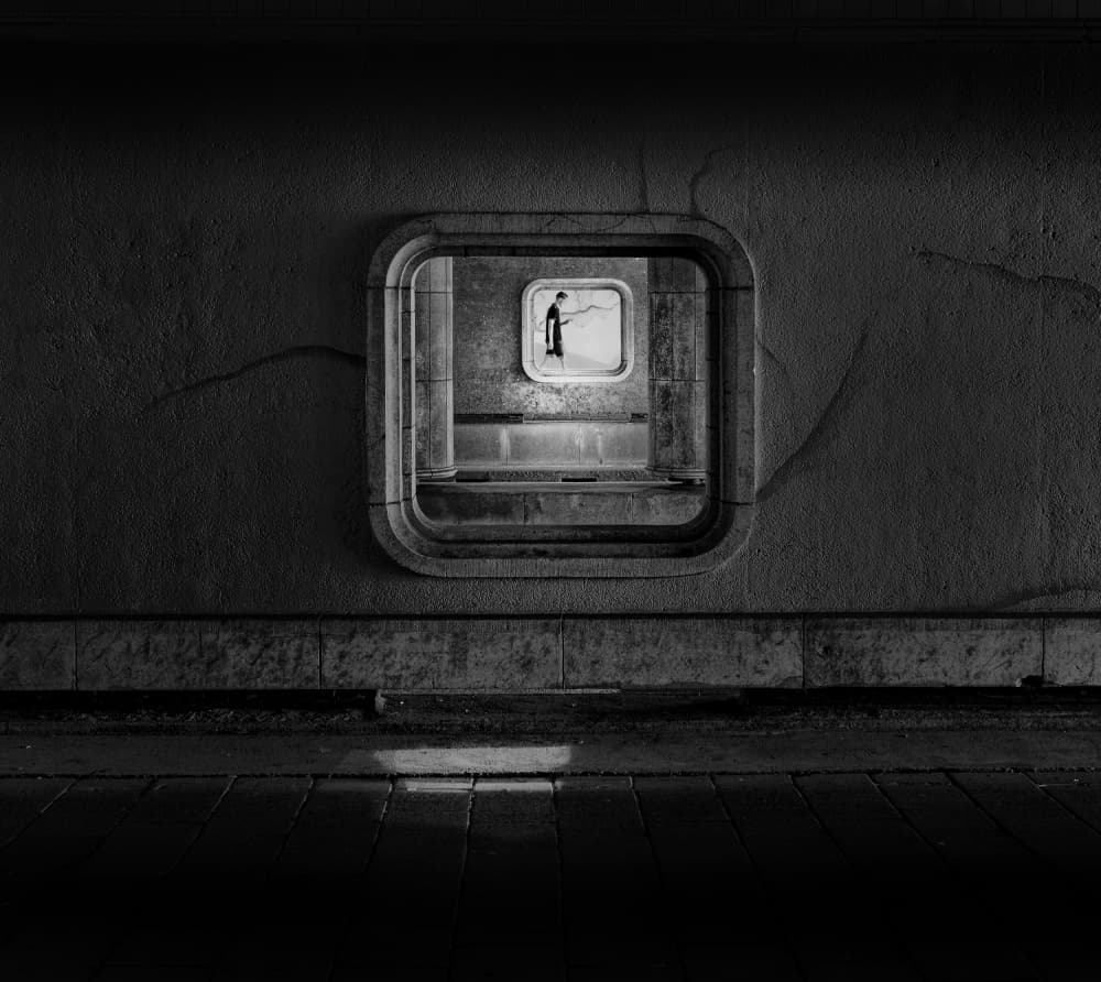 Mysterious Urban Figure by Andreas Timar — canvas wall art