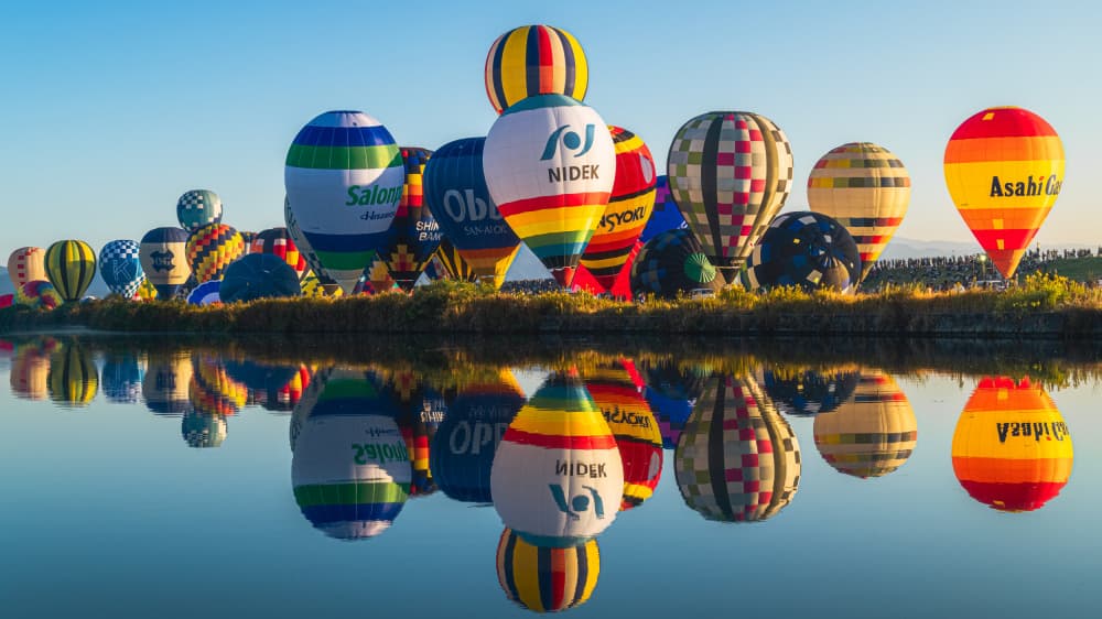 Colorful Balloon Reflections by Takumi Ikeda — canvas wall art