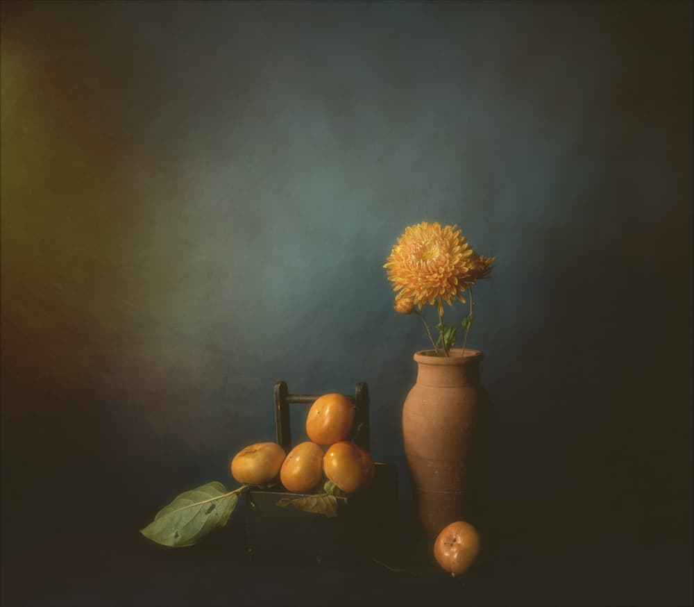 Autumn Persimmon Still Life by John-Mei Zhong — canvas wall art