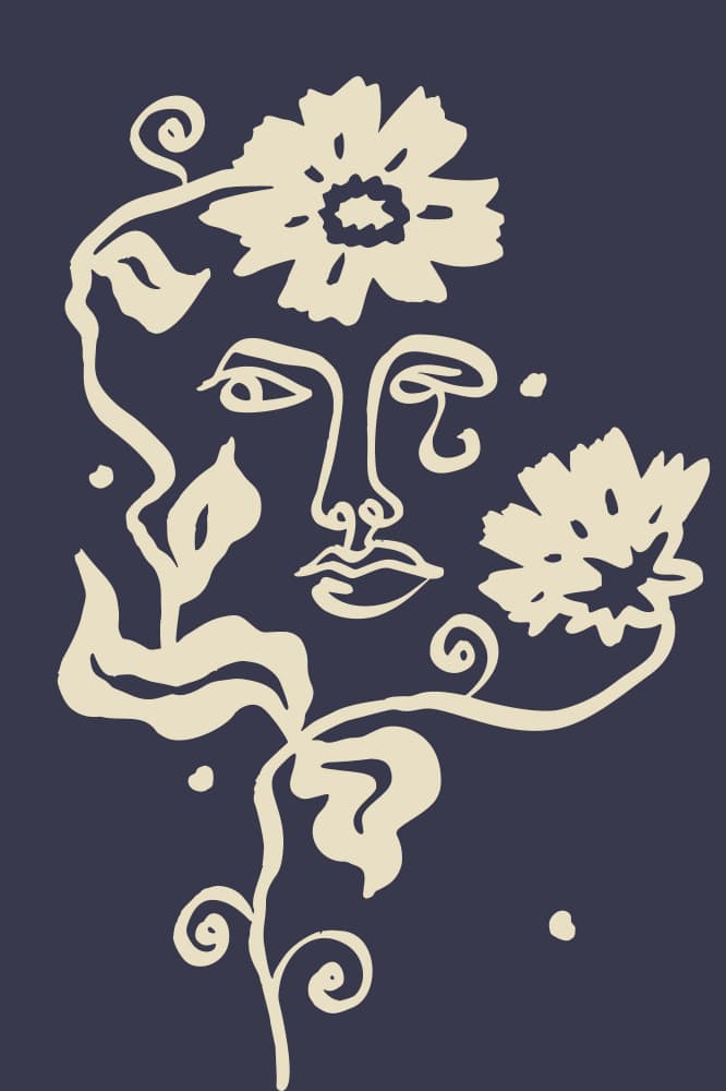 Serene Floral Gaze by Anna Rose — canvas wall art