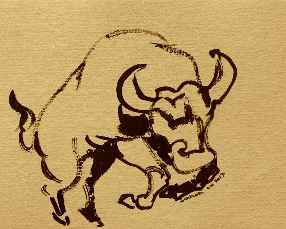Powerful Ink Buffalo by Santhosh ch — canvas wall art