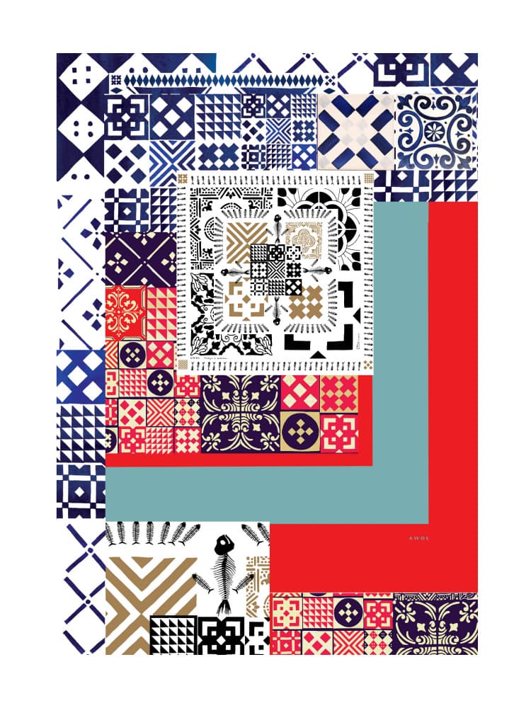 Colorful Patterned Mosaic by Awol Art Alex — canvas wall art