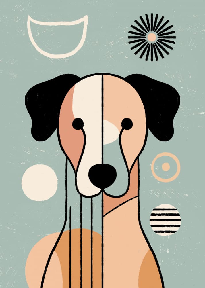 Geometric Dog Portrait by Katarzyna Gąsiorowska — canvas wall art