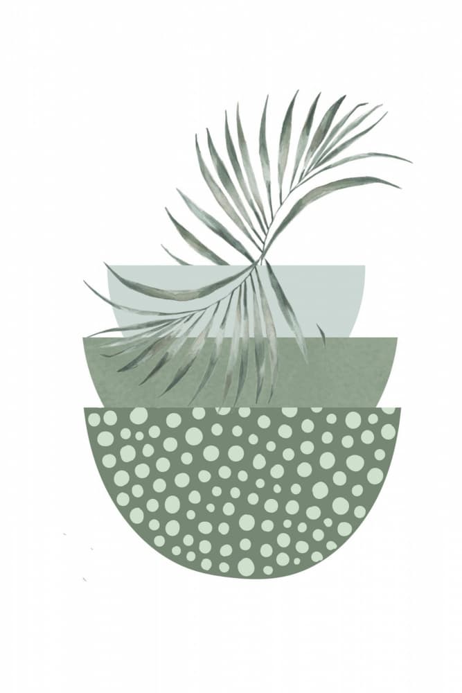 Green Palm Leaf Shapes by Sally Ann Moss — canvas wall art