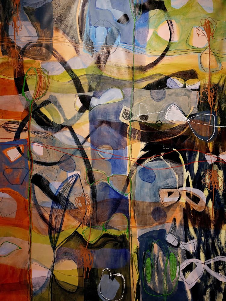 Colorful Abstract Flow by Monika Riethmueller — canvas wall art