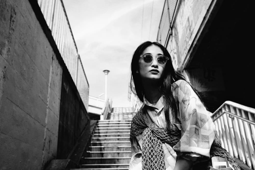 Stylish Woman Urban Steps by Takaaki Ishikura — canvas wall art