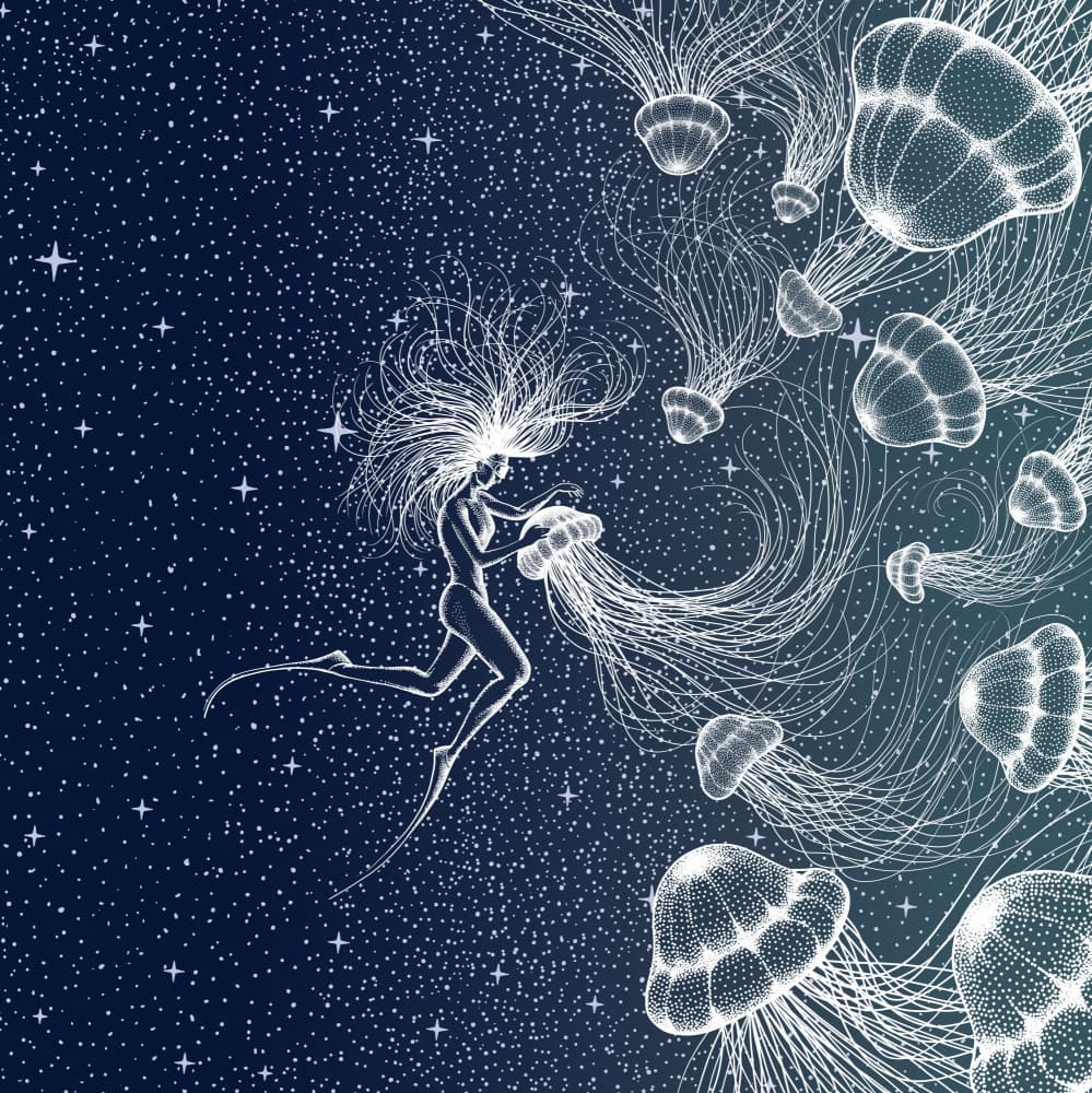 Cosmic Jellyfish Dream by Alirıza ÇAKIR — canvas wall art